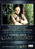 2022 Jessica Henwick as Nymeria Sand Rittenhouse Game of Thrones The Complete Series Volume 2 BLUE AUTO AUTOGRAPH #_JEHE 2