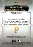 2022 Henry Davis Bowman Sterling PROSPECT AUTO AUTOGRAPH #BSP-96 Pittsburgh Pirates