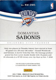 2016-17 Domantas Sabonis Panini Immaculate REMARKABLE JERSEY 86/99 RELIC #RM-DMS Oklahoma City Thunder
