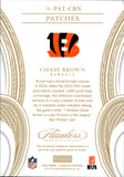 2025 Chase Brown Panini Flawless RUBY RED PATCH 06/15 RELIC #PAT-CBN Cincinnati Bengals