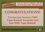 2020 Jose Urquidy Topps Series 2 ROOKIE 1985 DESIGN AUTO AUTOGRAPH RC #85A-JU Houston Astros
