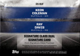 2024 Keon Coleman Ray Davis Topps Signature Class ROOKIE DUAL AUTO 2/5 AUTOGRAPH #DS-BUF Buffalo Bills