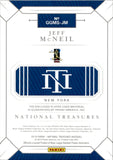 2019 Jeff McNeil Panini National Treasures 7 PIECE JERSEY 50/99 RELIC #GGMS-JM New York Mets