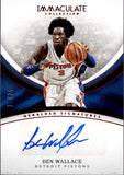 2016-17 Ben Wallace Panini Immaculate Collection RED FOIL HERALDED SIGNATURES AUTO 20/25 AUTOGRAPH #HA-BWA Detroit Pistons HOF
