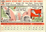 1956 Andy Carey Topps #12 New York Yankees BV $20