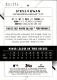 2022 Steven Kwan Topps Finest AQUA SHIMMER REFRACTOR ROOKIE 061/175 RC #30 Cleveland Guardians