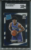 2017-18 De'Aaron Fox Donruss Optic RATED ROOKIE RC SGC 10 #196 SACRAMENTO KINGS 5316
