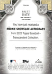 2023 Brett Baty Topps Transcendent ROOKIE SHOWCASE AUTO 02/20 AUTOGRAPH RC #TCRA-BBA New York Mets