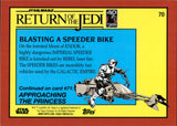 2023 Blasting a Speeder Bike Topps Chrome Star Wars Sapphire Edition RETURN OF THE JEDI EMERALD GREEN 45/60 #70