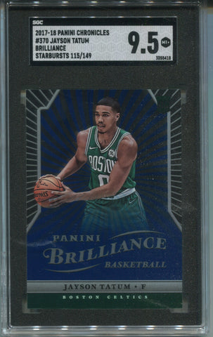2017-18 Jayson Tatum Panini Chronicles ROOKIE BRILLIANCE STARBURSTS 115/149 RC SGC 9.5 #370 Boston Celtics 5418