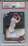 2022 Won-Bin Cho Bowman Chrome 1ST BOWMAN AUTO AUTOGRAPH PSA 10 #CPA-WC St. Louis Cardinals 2352
