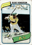 1980 Rickey Henderson ROOKIE RC Topps #482 Oakland A's BV$300