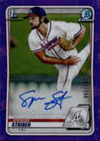 2020 Spencer Strider Bowman Chrome 1ST BOWMAN PURPLE REFRACTOR AUTO 181/250 AUTOGRAPH #CDA-SS Atlanta Braves