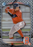 2025 Jhostynxon Garcia Bowman Chrome 1ST STEEL METAL REFRACTOR ROOKIE 70/100 RC #BCP-43 Boston Red Sox