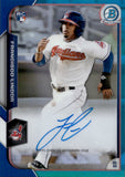 2015 Francisco Lindor Bowman Chrome BLUE REFRACTOR ROOKIE AUTOGRAPH 66/150 RC AUTO #BCAR-FL Cleveland Indians