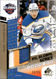 2025-26 Tage Thompson Upper Deck SP Game Used NHL GLOBAL SERIES FABRICS 33/35 PATCH #GSF1-4 Buffalo Sabres