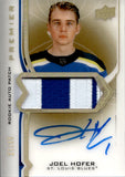 2020-21 Joel Hofer Upper Deck Premier ROOKIE PATCH AUTOGRAPH 27/65 RC AUTO #AR-HO St. Louis Blues