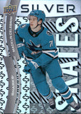 2024-25 Macklin Celebrini Upper Deck EXTENDED SERIES SILVER SKATES ROOKIE RC #SS-7 San Jose Sharks