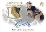 2021-22 Robin Lehner Upper Deck SP Authentic LIMITED AUTO MATERIAL PATCH 44/100 AUTOGRAPH #LAM-RL Vegas Golden Knights