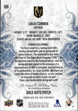 2024-25 Lukas Cormier Upper Deck UD Ice GOLD AUTO PATCH ROOKIE 20/49 RC AUTOGRAPH #106 Vegas Golden Knights