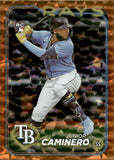2024 Junior Caminero Topps SERIES TWO ORANGE CRACKLE FOIL ROOKIE 60/299 RC #628 Tampa Bay Rays