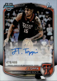 2025-26 JT Toppin Bowman University Chrome 1ST BOWMAN PROSPECT REFRACTOR AUTOGRAPH 478/499 AUTO #CPA-JT Texas Tech Red Raiders