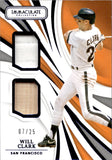 2021 Will Clark Panini Immaculate Collection DUAL JERSEY BAT 7/25 #ID-WI San Francisco Giants
