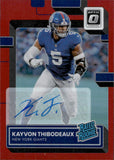 2022 KayVon Thibodeaux Panini Donruss Optic RATED ROOKIE RED PRIZM AUTOGRAPH 3/75 RC AUTO #245 New York Giants