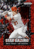 2020 Mike Trout Panini Prizm STAR GAZING RED DONUT HOLE PRIZM 16/149 #SG-1 Los Angeles Angels