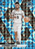 2024-25 Stephon Castle Panini Mosaic REACTIVE BLUE MOSAIC PRIZM ROOKIE RC #236 San Antonio Spurs