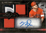 2017 Mike Trout Topps Museum Collection SIGNATURE SWATCHES TRIPLE RELIC AUTOGRAPH 1/5 AUTO JERSEY PATCH #TRA-MT Anaheim Angels