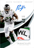 2018 Royce Freeman Panini Immaculate Collection Collegiate ROOKIE AUTOGRAPH ROSE BOWL LOGO PATCH 1/5 RC AUTO #134 Oregon Ducks