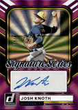 2026 Josh Knoth Panini Donruss SIGNATURE SERIES PURPLE AUTOGRAPH AUTO #SS-JK Milwaukee Brewers