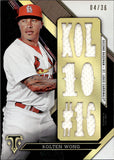 2016 Kolten Wong Topps Triple Threads JERSEY RELIC 4/36 #TTR-KW2 St. Louis Cardinals