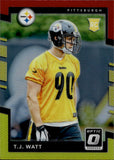 2017 T.J. Watt Panini Donruss Optic RED YELLOW PRIZM ROOKIE RC #122 Pittsburgh Steelers
