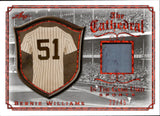 2021 Bernie Williams Leaf In The Game Used THE CATHEDRAL RED PATTERN YANKEE STADIUM SEAT SWATCH 22/45 #TC-03 New York Yankees