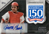 2019 Johnny Bench Topps UPDATE SERIES 150TH ANNIVERSARY COMMEMORATIVE PATCH AUTOGRAPH 4/5 AUTO #AMP-JBE Cincinnati Reds
