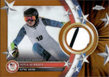 2026 Nina O'Brien Topps Chrome U.S. Winter Olympics TEAM USA MEMORABILIA PIECES ORANGE 1/25 #USM-NO United States Olympic Skiing