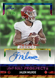 2024 Jalen Milroe Leaf In The Game Used LEAF GOLD PROSPECTS RAINBOW HOLO AUTOGRAPH 33/35 AUTO #LGP-JM1 Alabama Crimson Tide