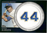 2012 Hank Aaron Topps SERIES TWO COMMEMORATIVE RETIRED NUMBER PATCH #RN-HA Milwaukee Brewers