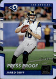 2017 Jared Goff Panini Donruss PRESS PROOF SILVER DIE-CUT 15/75 #45 Los Angeles Rams