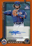 2025 Jeremy Rodriguez Topps Pro Debut ORANGE FOIL AUTOGRAPH 6/25 AUTO #PD-85 New York Mets FCL Mets