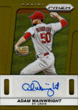 2024 Adam Wainwright Panini Prizm GOLD PRIZM AUTOGRAPH 4/10 AUTO #9 St. Louis Cardinals