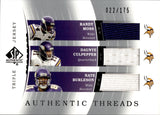 2003 Randy Moss Daunte Culpepper Nate Burleson Upper Deck SP Authentic AUTHENTIC THREADS TRIPLE JERSEY 22/175 #TJC-MCB Minnesota Vikings