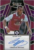 2023-24 Christian Benteke Panini Select PREMIER LEAGUE SIGNATURES PURPLE PRIZM AUTOGRAPH 1/49 AUTO #SS-CB Aston Villa