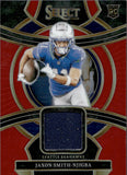 2023 Jaxon Smith-Njigba Panini Select ROOKIE SWATCHES RED PRIZM RC JERSEY #RSW-JSN Seattle Seahawks