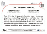 2022 Adam Wainwright Albert Pujols Yadier Molina Topps Chrome Update Sapphire VETERAN COMBOS #US168 St. Louis Cardinals