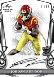 2023 Jordan Addison Leaf Trinity SILVER ROOKIE AUTOGRAPH 82/99 RC AUTO #BA-JA1 UCLA USC Trojans Minnesota Vikings