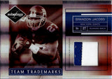 2007 Brandon Jacobs Donruss Leaf Limited TEAM TRADEMARKS 45/50 GAME-WORN PRIME JERSEY PATCH #TT-4 New York Giants