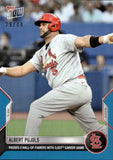 2022 Albert Pujols Topps NOW BLUE 29/49 PASSES 2 HALL-OF-FAMERS WITH 3,027TH CAREER GAME #597 St. Louis Cardinals